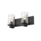 Z-Lite Beckett 2 Light Vanity, Matte Black And Clear Seedy 492-2V-MB - alternate 3
